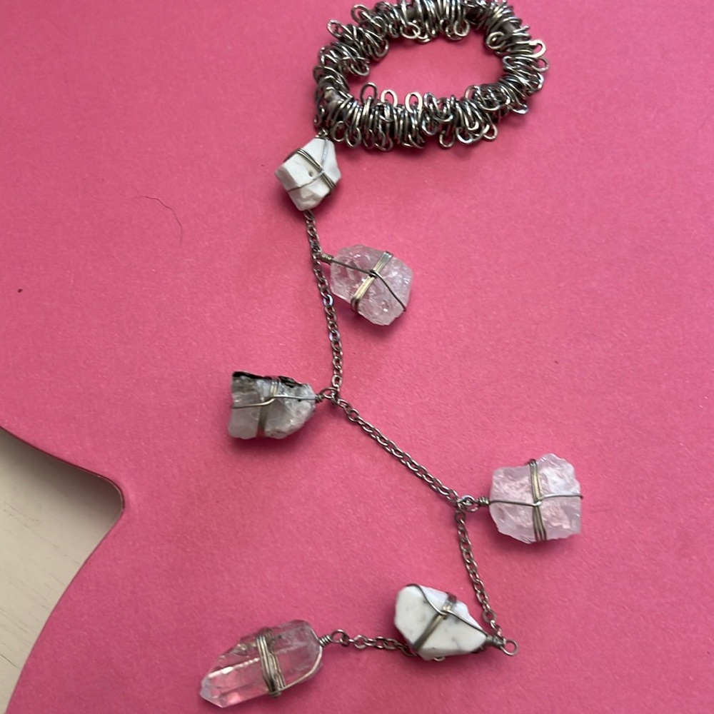 Quartz crystal hair accessory.